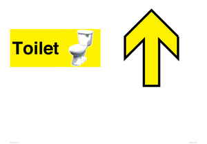 Toilet Sign Dementia Friendly Yellow Directional